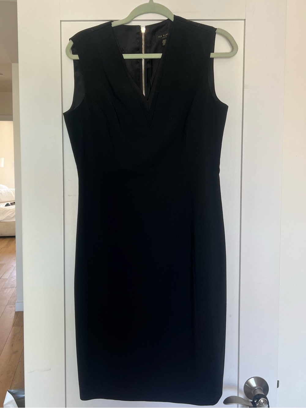 Ted Baker Black Sleeveless V-Neck Midi Dress